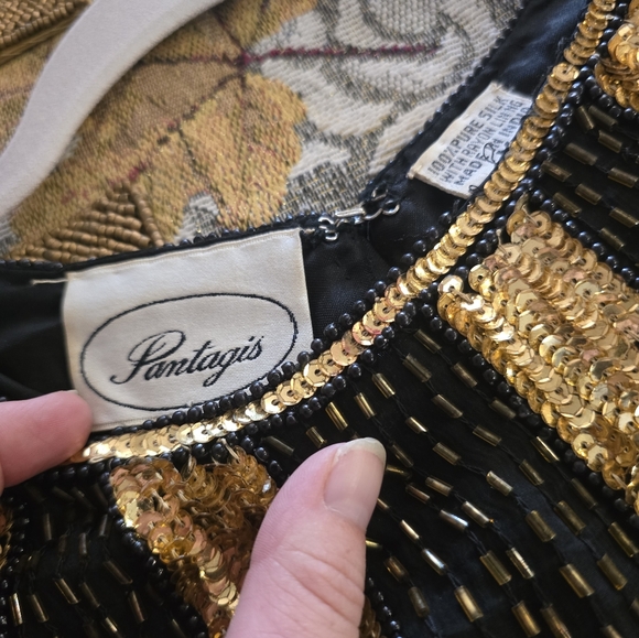 Women's Vintage Sequin Blouse and Skirt Size Medium - Picture 4 of 9